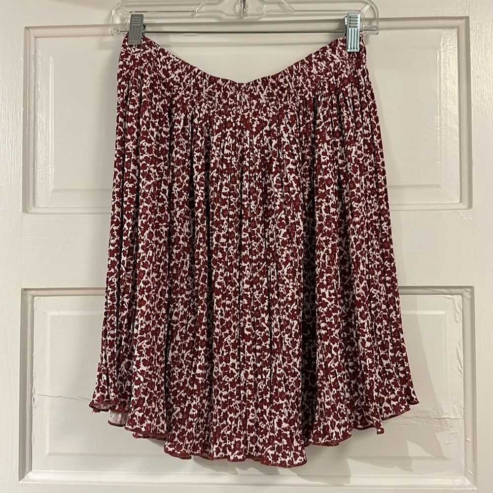 Loft Burgundy Floral Skirt
